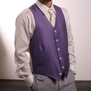 2 Piece Pastel Purple Plaid (Vest/Pant) Set